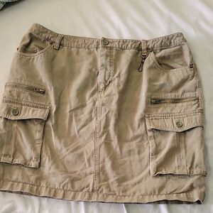Venezia Olive Cotton Skirt